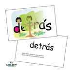 Load image into Gallery viewer, SnapWords® Spanish Teaching Card DETRAS
