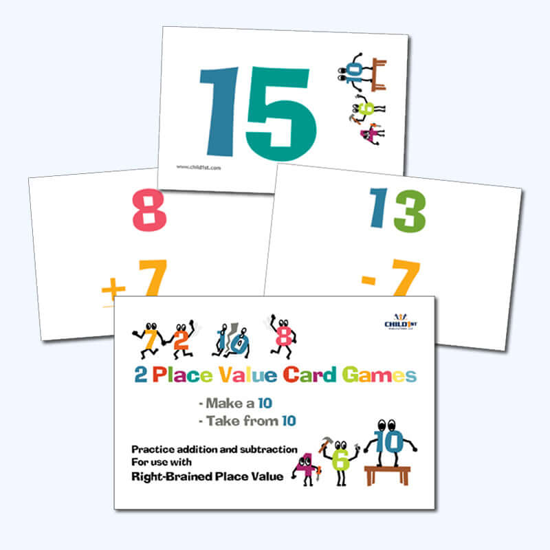 Right-Brained Place Value Add & Subtract 10s Cards