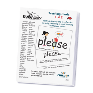SnapWords® List E Teaching Cards