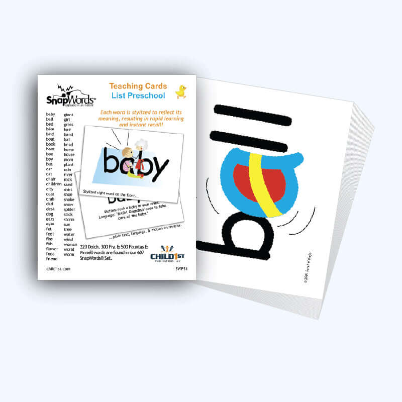 SnapWords® Preschool Teaching Cards