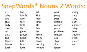 SnapWords Nouns 2 Words